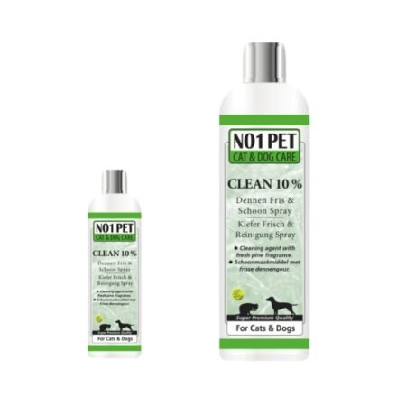 NO1PET Clean Spray 10% – gebrauchsfertiger Reiniger mit Kiefernduft (200 ml / 1000 ml)