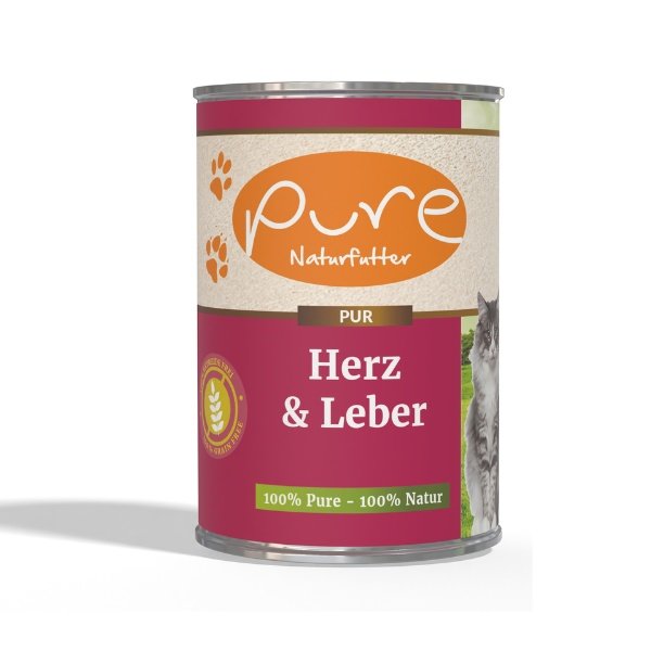 PURE Nassfutter Katzenmenü Herz & Leber 400g