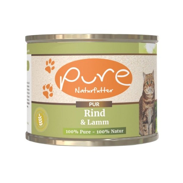PURE Nassfutter Katzenmenü Rind & Lamm 195g