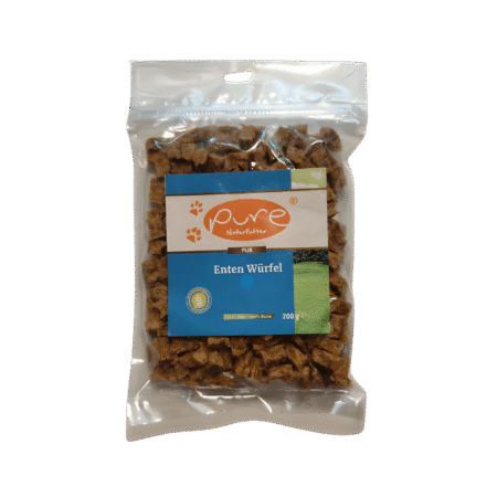 PURE Enten Würfel mini – natürlicher Hundesnack (200g)