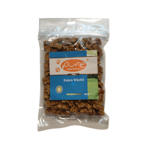 PURE Enten Würfel mini – natürlicher Hundesnack (200g)