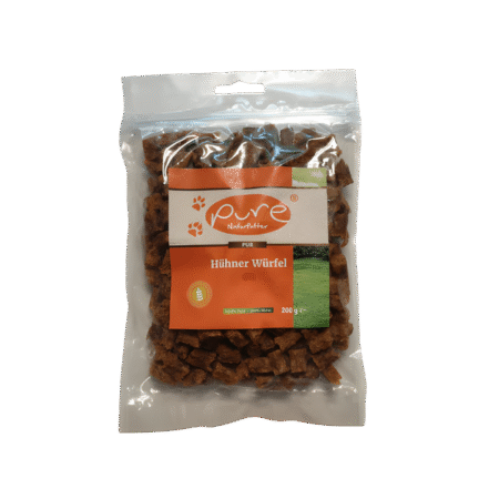 PURE Hühner Würfel mini – natürlicher Hundesnack (200g)
