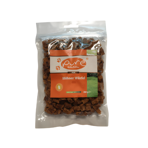 PURE Hühner Würfel mini – natürlicher Hundesnack (200g)