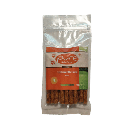 PURE Hühnerfleisch Sticks – natürlicher Hundesnack (100g)