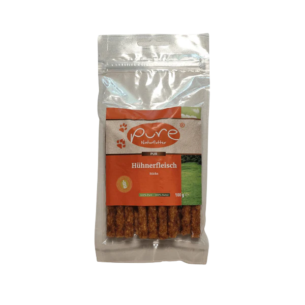 PURE Hühnerfleisch Sticks – natürlicher Hundesnack (100g)