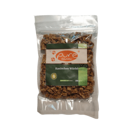 PURE Kaninchen Würfel mini – Getreidefreier Hundesnack (200g)