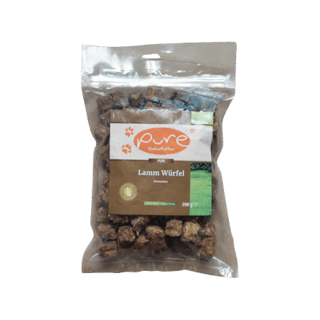 PURE Lamm Würfel Premium – natürlicher Hundesnack (200g)