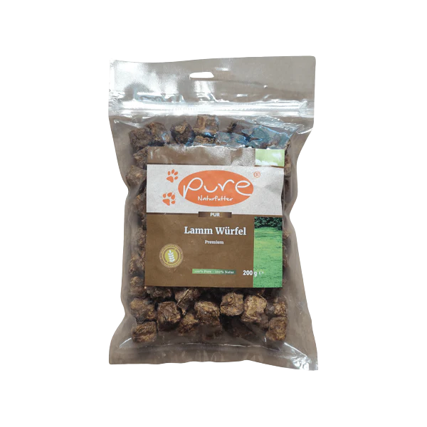 PURE Lamm Würfel Premium – natürlicher Hundesnack (200g)